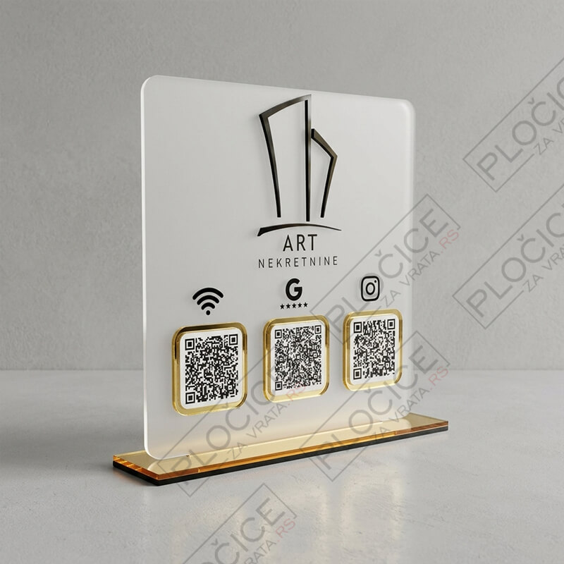 QR promo stalak sa kodovima za brzo povezivanje